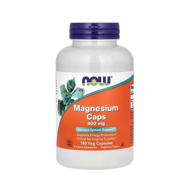 Citrato de Magnesio Now Foods 400mg 180 Cápsulas Vegetales